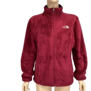 The North‎ Face pink full zip fuzzy jacket size medium